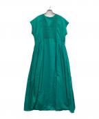 DRESSTERIORドレステリア）の古着「インド刺繍コットンボイルワンピース」｜グリーン