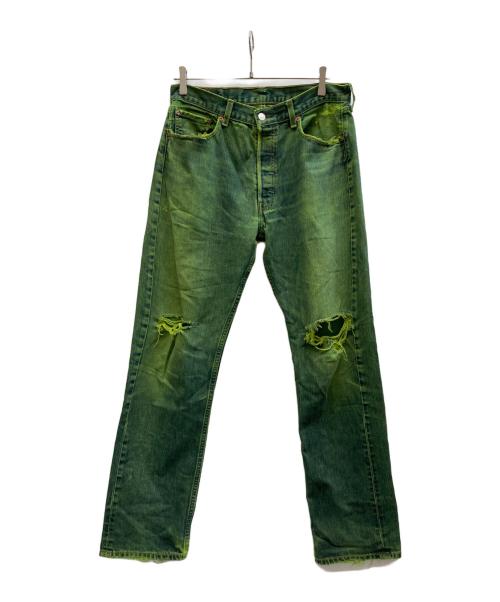 LEVI'S（リーバイス）LEVI'S (リーバイス) 501 ダメージデニムパンツ グリーン サイズ:W34　L34の古着・服飾アイテム