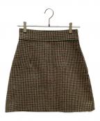 MIU MIUミュウミュウ）の古着「チェック柄タイトスカート」｜グリーン