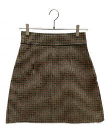 MIU MIU（ミュウミュウ）の古着「チェック柄タイトスカート」｜グリーン