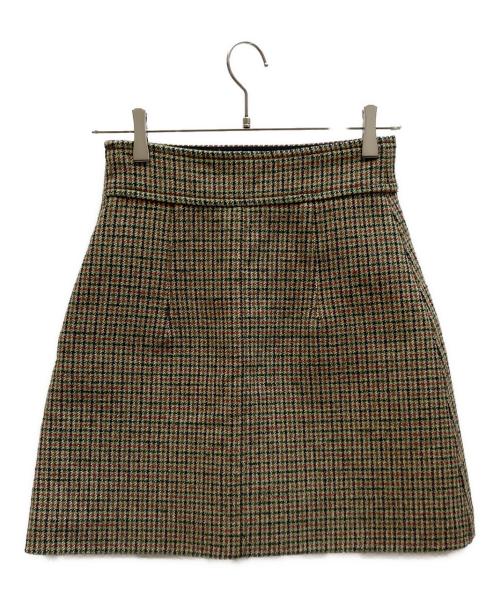 MIU MIU（ミュウミュウ）MIU MIU (ミュウミュウ) チェック柄タイトスカート グリーン サイズ:40の古着・服飾アイテム