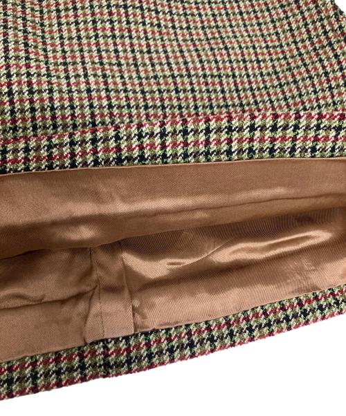 MIU MIU（ミュウミュウ）MIU MIU (ミュウミュウ) チェック柄タイトスカート グリーン サイズ:40の古着・服飾アイテム