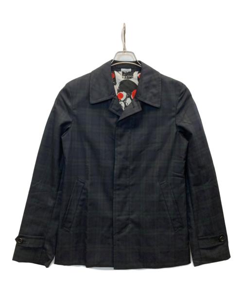 COMME des GARCONS HOMME PLUS（コムデギャルソンオムプリュス）COMME des GARCONS HOMME PLUS (コムデギャルソンオムプリュス) スカルプリントチェックジャケット ネイビー×グリーン サイズ:Sの古着・服飾アイテム