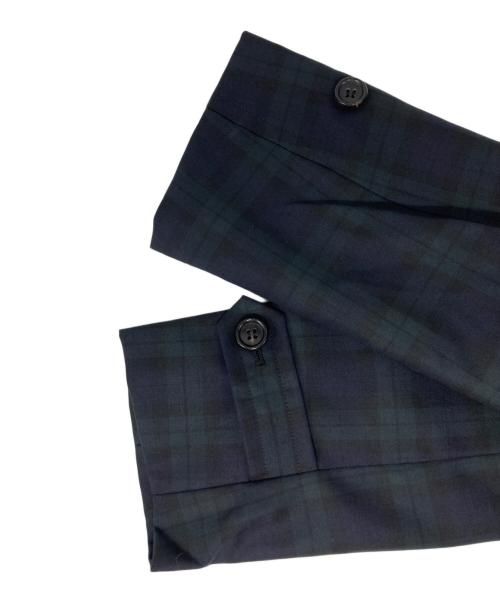 COMME des GARCONS HOMME PLUS（コムデギャルソンオムプリュス）COMME des GARCONS HOMME PLUS (コムデギャルソンオムプリュス) スカルプリントチェックジャケット ネイビー×グリーン サイズ:Sの古着・服飾アイテム