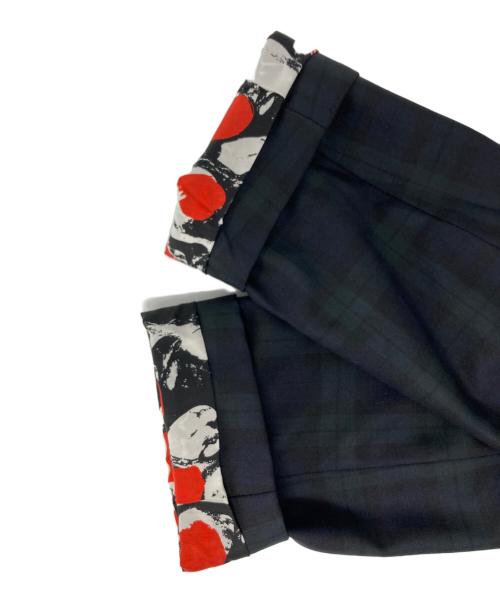 COMME des GARCONS HOMME PLUS（コムデギャルソンオムプリュス）COMME des GARCONS HOMME PLUS (コムデギャルソンオムプリュス) スカルプリントチェックジャケット ネイビー×グリーン サイズ:Sの古着・服飾アイテム