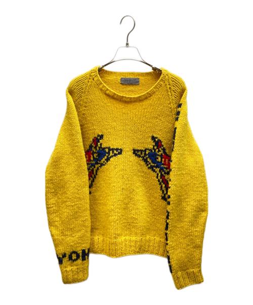 Yohji Yamamoto pour homme（ヨウジヤマモト プールオム）Yohji Yamamoto pour homme (ヨウジヤマモト プールオム) ウルトラマンコラボクルーネックニット イエロー サイズ:3の古着・服飾アイテム