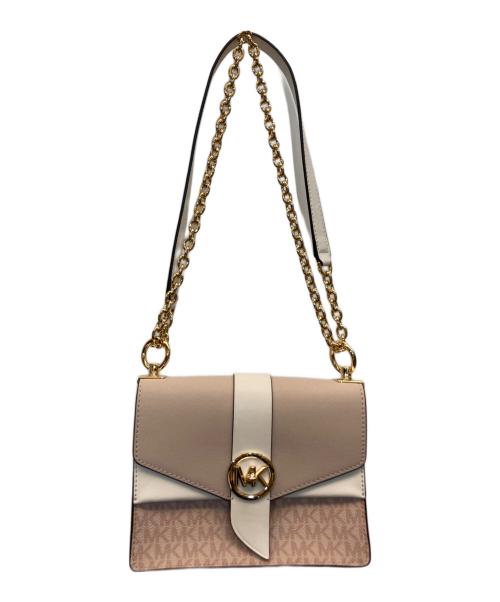MICHAEL KORS（マイケル・コース）MICHAEL KORS (マイケルコース) クロスボディスモールMKシグネチャーショルダーバッグ ピンクの古着・服飾アイテム