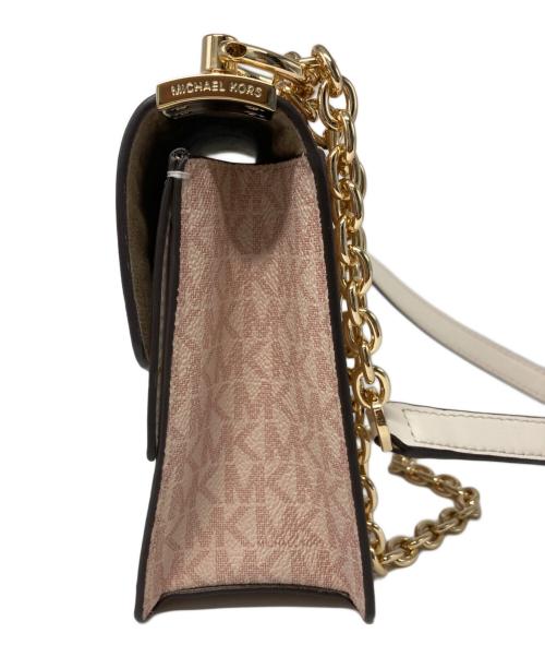 MICHAEL KORS（マイケル・コース）MICHAEL KORS (マイケルコース) クロスボディスモールMKシグネチャーショルダーバッグ ピンクの古着・服飾アイテム