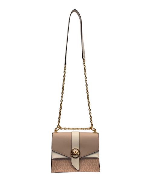 MICHAEL KORS（マイケル・コース）MICHAEL KORS (マイケルコース) クロスボディスモールMKシグネチャーショルダーバッグ ピンクの古着・服飾アイテム
