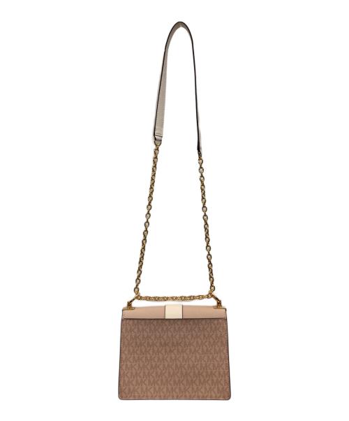 MICHAEL KORS（マイケル・コース）MICHAEL KORS (マイケルコース) クロスボディスモールMKシグネチャーショルダーバッグ ピンクの古着・服飾アイテム