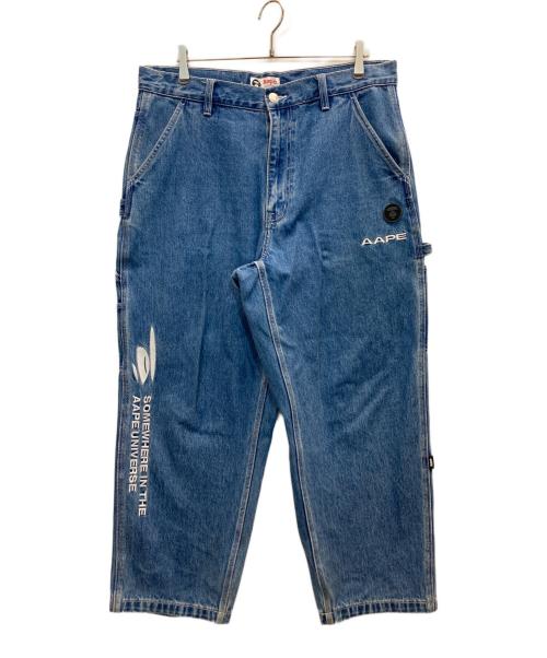 Aape BY A BATHING APE（エーエイプ バイ アベイシングエイプ）Aape BY A BATHING APE (エーエイプ バイ アベイシングエイプ) ペインターデニムパンツ インディゴ サイズ:XLの古着・服飾アイテム