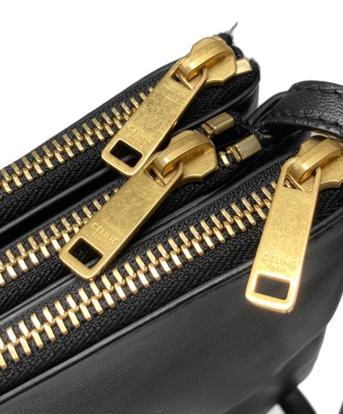 CELINE（セリーヌ）CELINE (セリーヌ) トリオショルダーバッグ ブラックの古着・服飾アイテム
