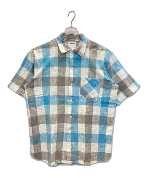 SUGAR CANE（シュガーケーン）SUGAR CANE (シュガーケーン) S/Sチェックシャツ ブルー サイズ:Lの古着・服飾アイテム