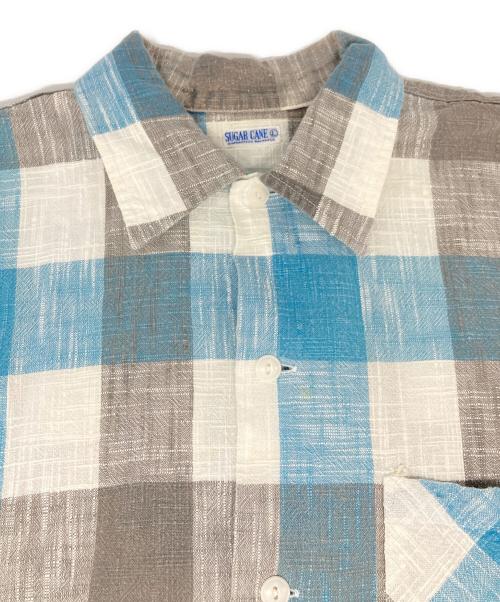 SUGAR CANE（シュガーケーン）SUGAR CANE (シュガーケーン) S/Sチェックシャツ ブルー サイズ:Lの古着・服飾アイテム