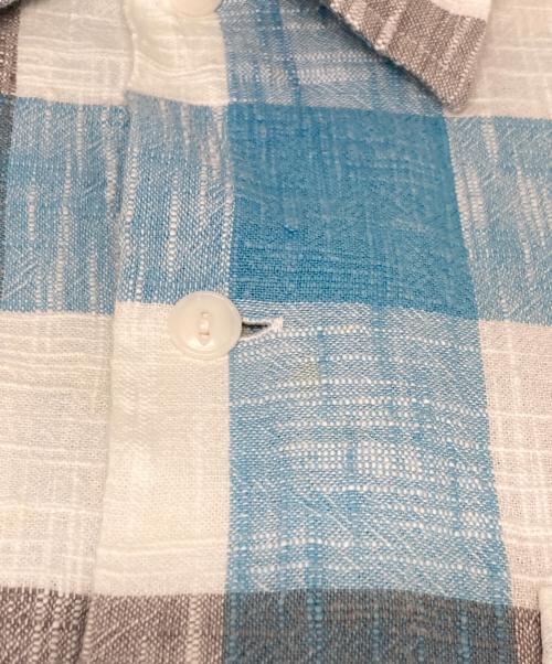 SUGAR CANE（シュガーケーン）SUGAR CANE (シュガーケーン) S/Sチェックシャツ ブルー サイズ:Lの古着・服飾アイテム