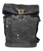 Gentil Banditジャンティバンティ）の古着「ペイント加工レザーバックパック」｜ブラック