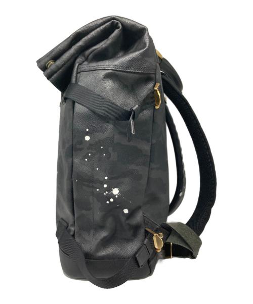 Gentil Bandit（ジャンティバンティ）Gentil Bandit (ジャンティバンティ) ペイント加工レザーバックパック ブラックの古着・服飾アイテム