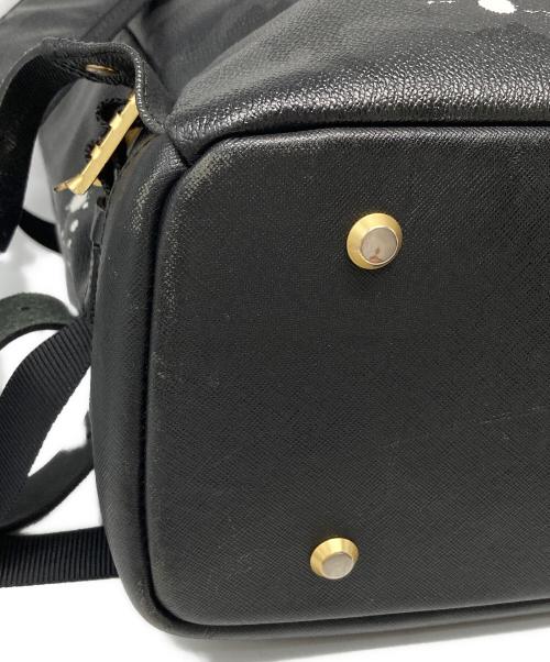 Gentil Bandit（ジャンティバンティ）Gentil Bandit (ジャンティバンティ) ペイント加工レザーバックパック ブラックの古着・服飾アイテム