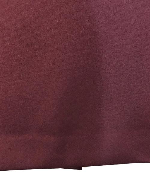 ted baker（テッドベーカー）ted baker (テッドベーカー) フリルウエストディープパープルブルゴーニュペンシルドレス レッド サイズ:1の古着・服飾アイテム