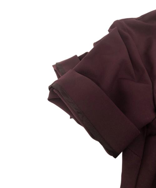 ted baker（テッドベーカー）ted baker (テッドベーカー) フリルウエストディープパープルブルゴーニュペンシルドレス レッド サイズ:1の古着・服飾アイテム