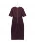 ted baker (テッドベーカー) フリルウエストディープパープルブルゴーニュペンシルドレス レッド サイズ:1：7000円