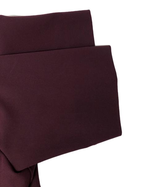 ted baker（テッドベーカー）ted baker (テッドベーカー) フリル ウエスト ディープパープル ブルゴーニュ ペンシルドレス レッド サイズ:2の古着・服飾アイテム