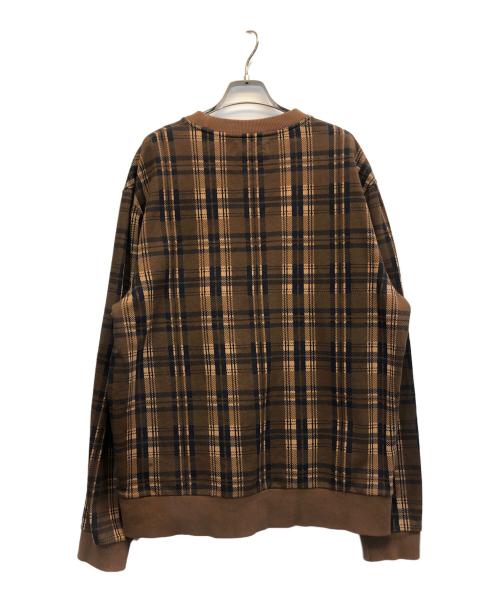 FRED PERRY（フレッドペリー）FRED PERRY (フレッドペリー) SHIELD CHECKED SWEATSHIRT ブラウン サイズ:Mの古着・服飾アイテム