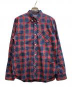 FRED PERRYフレッドペリー）の古着「ボタンダウンシャツ」｜ネイビー×レッド