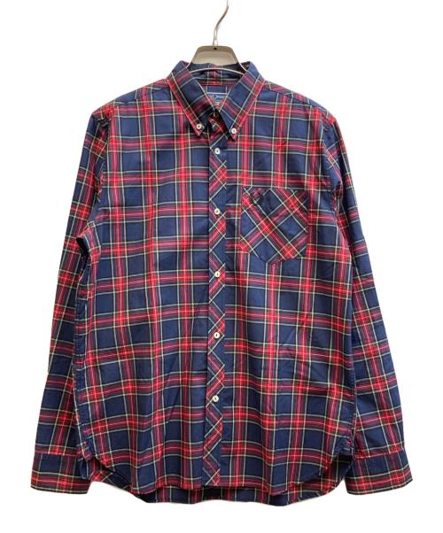 FRED PERRY（フレッドペリー）FRED PERRY (フレッドペリー) ボタンダウンシャツ ネイビー×レッド サイズ:38の古着・服飾アイテム