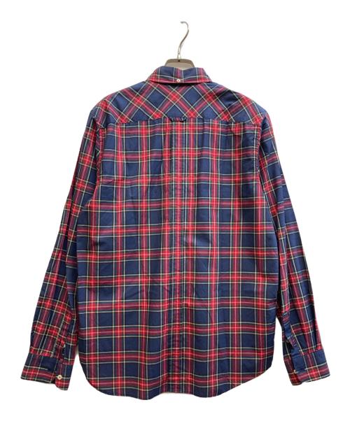 FRED PERRY（フレッドペリー）FRED PERRY (フレッドペリー) ボタンダウンシャツ ネイビー×レッド サイズ:38の古着・服飾アイテム