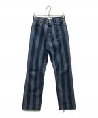 Ameriアメリ）の古着「ストライプデニムパンツ」｜インディゴ