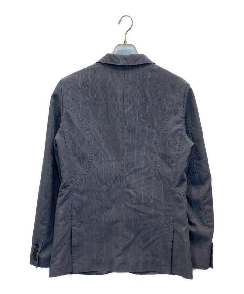 COMME des GARCONS HOMME DEUX（コムデギャルソン オム ドゥ）COMME des GARCONS HOMME DEUX (コムデギャルソン オム ドゥ) 25SS ポリ縮ストライプテーラードジャケット グレー サイズ:Ⅿの古着・服飾アイテム