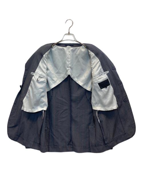 COMME des GARCONS HOMME DEUX（コムデギャルソン オム ドゥ）COMME des GARCONS HOMME DEUX (コムデギャルソン オム ドゥ) 25SS ポリ縮ストライプテーラードジャケット グレー サイズ:Ⅿの古着・服飾アイテム