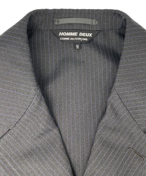 COMME des GARCONS HOMME DEUX（コムデギャルソン オム ドゥ）COMME des GARCONS HOMME DEUX (コムデギャルソン オム ドゥ) 25SS エステルヘリンボンカラーストライプジャケット グレー サイズ:Ⅿの古着・服飾アイテム