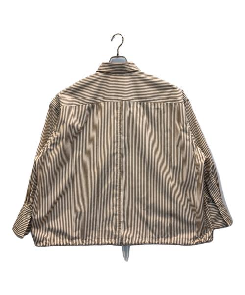 Spick and Span（スピック＆スパン）Spick and Span (スピックアンドスパン) CO/PEストライプヘムギャザーシャツ ブラウン サイズ:-の古着・服飾アイテム