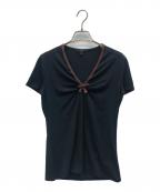 GUCCIグッチ）の古着「シェリーライン リボン Tシャツ」｜ネイビー