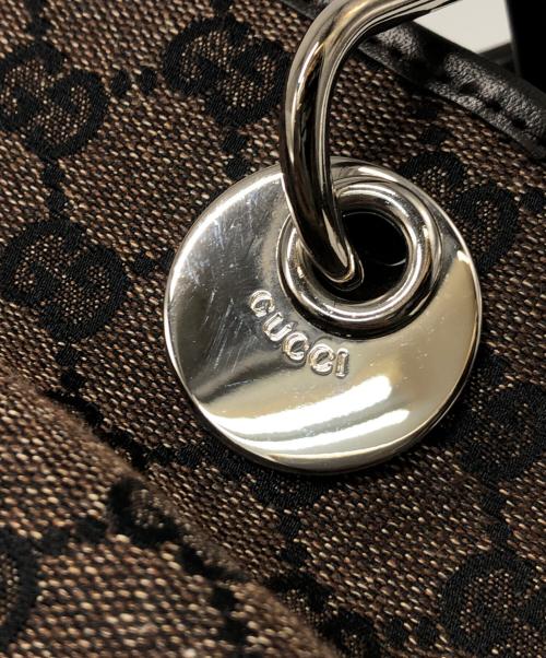 GUCCI（グッチ）GUCCI (グッチ) GGキャンバストートバッグ ブラウンの古着・服飾アイテム