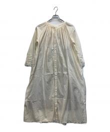 KAGURE（カグレ）の古着「ギャザーブラウスワンピース」｜アイボリー