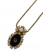 Christian Diorクリスチャン ディオール）の古着「ラインストーンロゴネックレス」｜ゴールドカラー