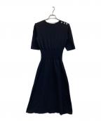 BORDERS at BALCONYボーダーズアットバルコニー）の古着「スカラップドレスワンピース」｜ブラック