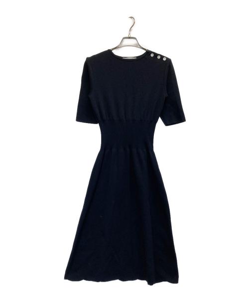 BORDERS at BALCONY（ボーダーズアットバルコニー）BORDERS at BALCONY (ボーダーズアットバルコニー) スカラップドレスワンピース ブラック サイズ:36の古着・服飾アイテム