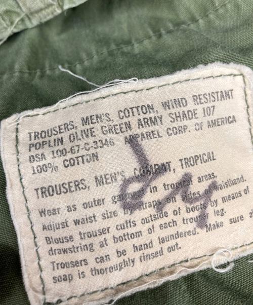 US ARMY（ユーエスアーミー）US ARMY (ユーエスアーミー) ジャングルファティーグ カーゴパンツ オリーブ サイズ:Lの古着・服飾アイテム