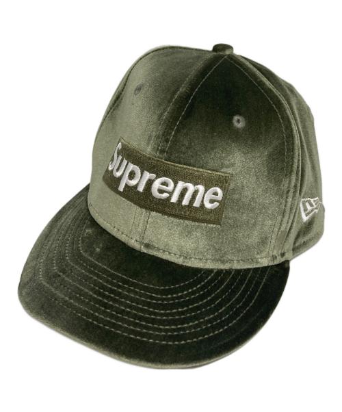 SUPREME（シュプリーム）Supreme (シュプリーム) New Era (ニューエラ) Velour Box Logo カーキ サイズ:8の古着・服飾アイテム