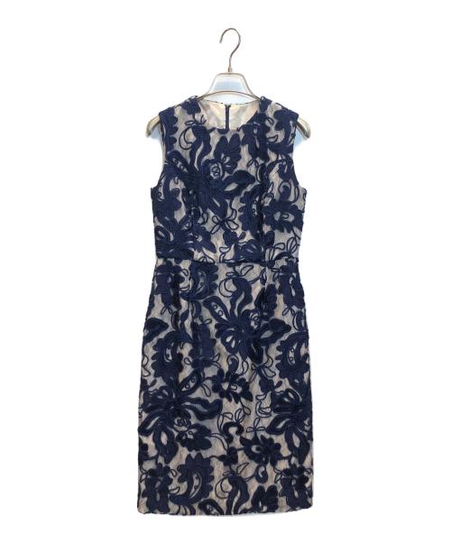 GRACE CONTINENTAL（（グレースコンチネンタル）GRACE CONTINENTAL (（グレースコンチネンタル) フラワーレースノースリーブドレスワンピース ネイビー サイズ:34の古着・服飾アイテム