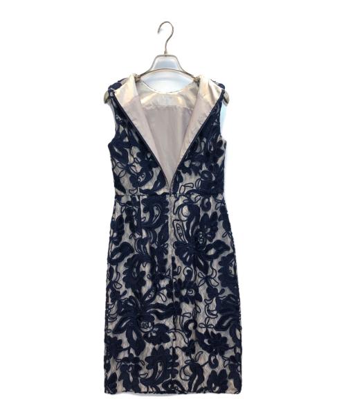 GRACE CONTINENTAL（（グレースコンチネンタル）GRACE CONTINENTAL (（グレースコンチネンタル) フラワーレースノースリーブドレスワンピース ネイビー サイズ:34の古着・服飾アイテム