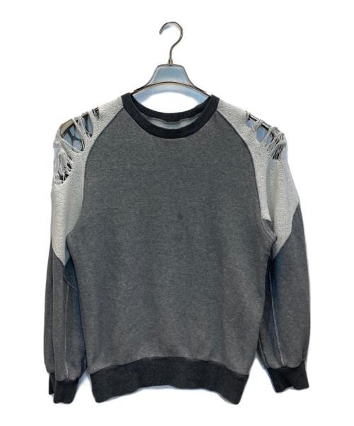MIHARA YASUHIRO（ミハラヤスヒロ）MIHARA YASUHIRO (ミハラヤスヒロ) ダメージ加工スウェット グレー サイズ:36の古着・服飾アイテム