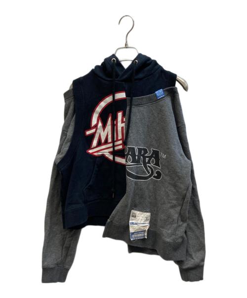 Maison MIHARA YASUHIRO（メゾン ミハラ ヤスヒロ）Maison MIHARA YASUHIRO (メゾン ミハラ ヤスヒロ) ドッキングパーカー ブラック×グレー サイズ:Fの古着・服飾アイテム