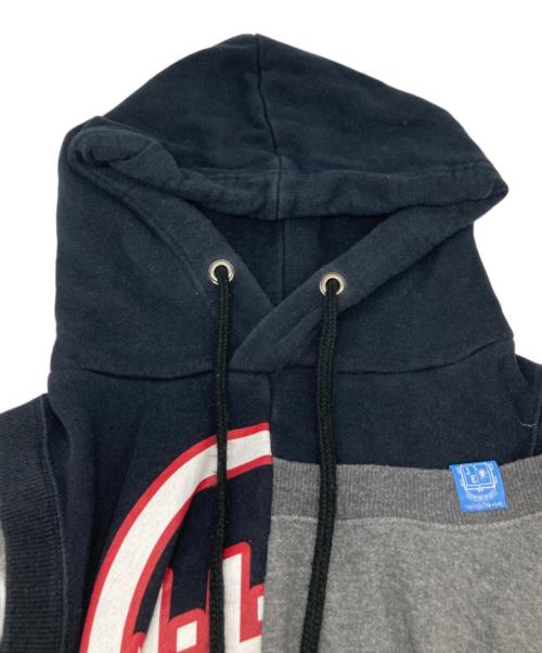 Maison MIHARA YASUHIRO（メゾン ミハラ ヤスヒロ）Maison MIHARA YASUHIRO (メゾン ミハラ ヤスヒロ) ドッキングパーカー ブラック×グレー サイズ:Fの古着・服飾アイテム