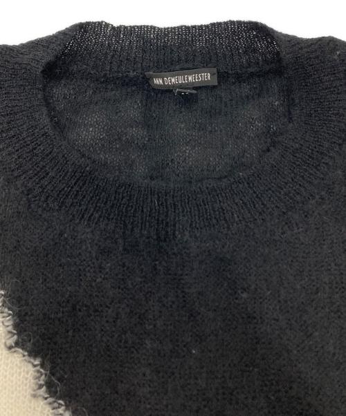 ANN DEMEULEMEESTER（アンドゥムルメステール）ANN DEMEULEMEESTER (アンドゥムルメステール) ツートンクルーネックモヘヤニット/AM02024006256 ホワイト×ブラック サイズ:Mの古着・服飾アイテム