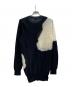 ANN DEMEULEMEESTER (アンドゥムルメステール) ツートンクルーネックモヘヤニット/AM02024006256 ホワイト×ブラック サイズ:M：9000円